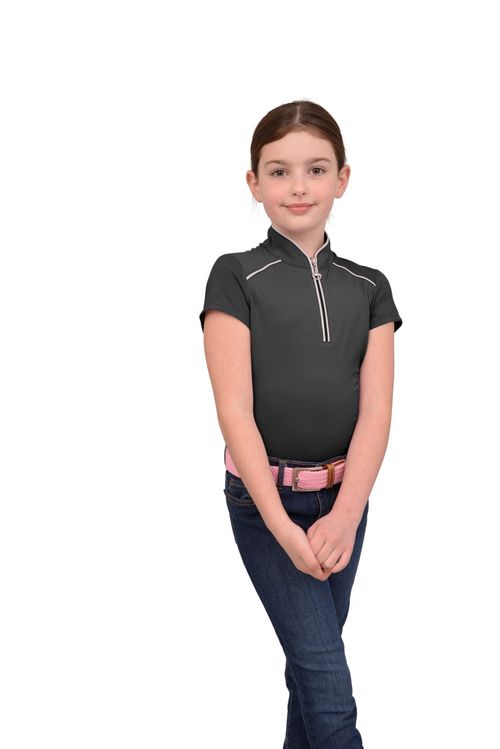 Chestnut Bay Kids' Performance Rider SkyCool Sport Short Sleeve Shirt - Raven