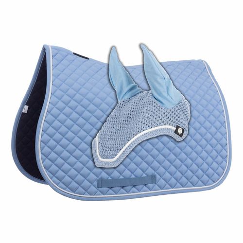Equinavia Voss All Purpose Saddle Pad and Bonnet Set - Forever Blue