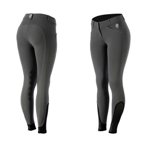 Equinavia Women's Astrid Silicone Knee Patch Breeches - Carbon Grey/Shimmer