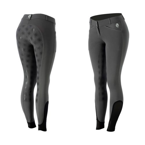 Equinavia Women's Astrid Silicone Full Seat Breeches - Carbon Grey/Shimmer