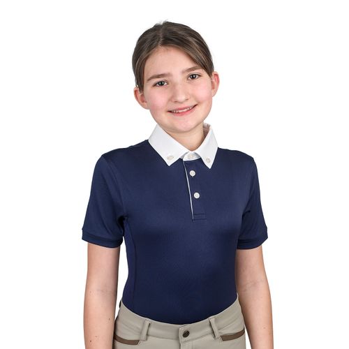 Ovation Kids' Classic Short Sleeve Polo Show Shirt - Navy/White