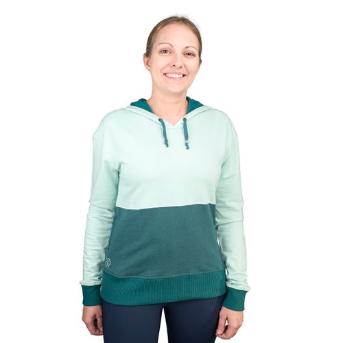 Ovation Women's Color Block Pullover Hoodie - Aqua/Deep Teal