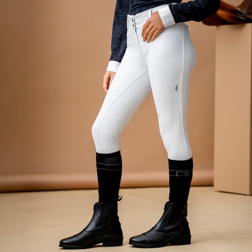 Alessandro Albanese Women's Allora Full Seat High Rise Breeches - White