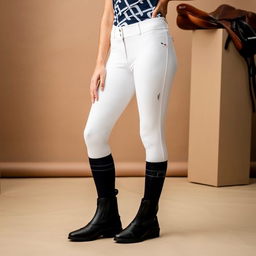 Alessandro Albanese Women's Aria Full Seat Mid Rise Breeches - White