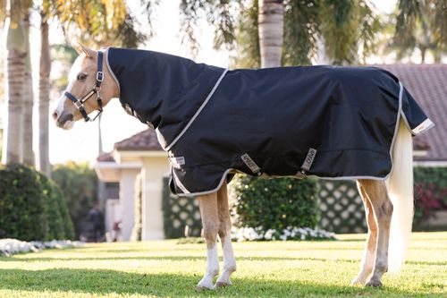 Amigo 1200D Plus Pony Turnout 0g - Black/Titanium Grey/Silver