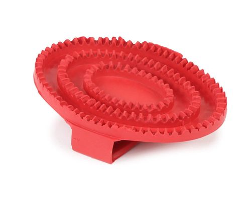 Shires Ezi-Groom Rubber Curry Comb - Red