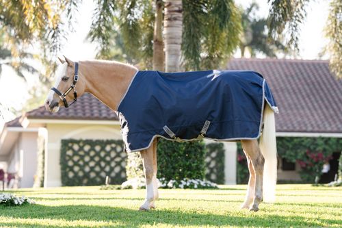 Amigo 1200D Pony Turnout 0g - Navy/Titanium Grey/Silver
