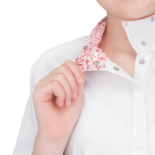Ovation Kids' Ellie Quarter Snap Short Sleeve Show Shirt - White/Sunkissed
