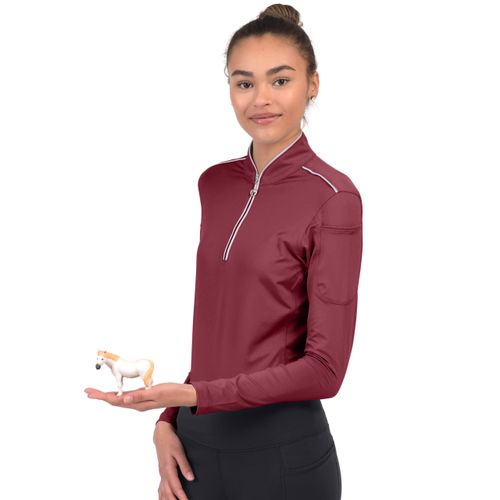 READY TO SHIP: Chestnut Bay Women's Performance Rider SkyCool Long Sleeve Shirt - X Large - Barn Red (2023)
