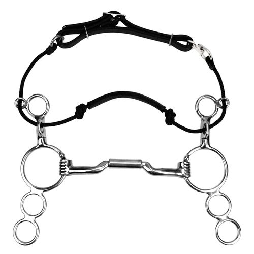 SALE RACK: Myler 3 Ring Combination Bit Mullen w/Low Port MB 06 - 6in - Black Leather