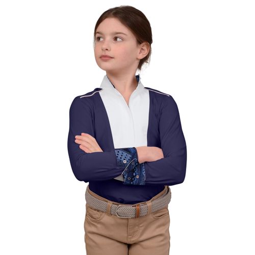 READY TO SHIP: Chestnut Bay Kids' SkyCool Liberty Long Sleeve Show Shirt - Large - Aubergine