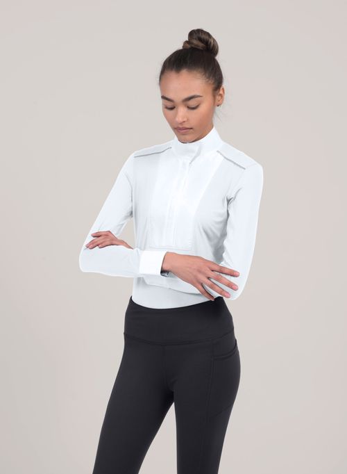 READY TO SHIP: Chestnut Bay Women's SkyCool Liberty Long Sleeve Show Shirt - XX Large - White