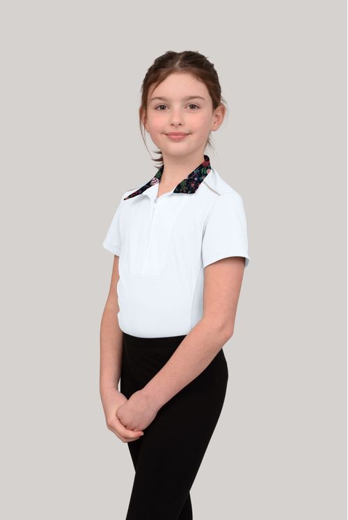 READY TO SHIP: Chestnut Bay Kids' SkyCool Liberty Sport Short Sleeve Show Shirt - Small - White