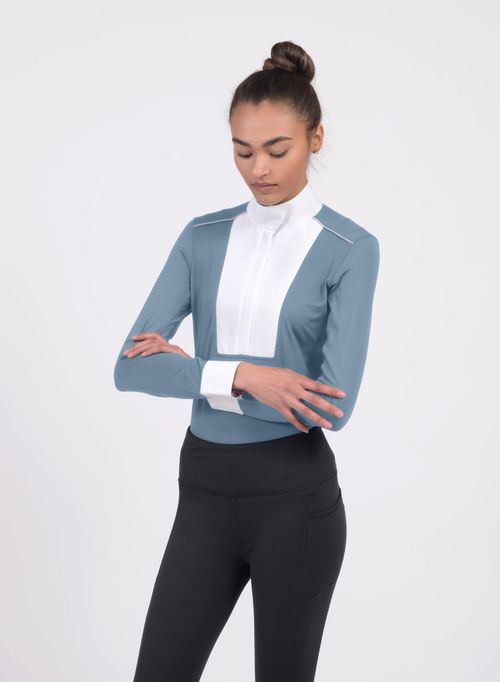 READY TO SHIP: Chestnut Bay Women's SkyCool Liberty Long Sleeve Show Shirt - X Large - Skyblue (2023)
