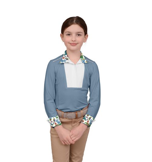 READY TO SHIP: Chestnut Bay Kids' SkyCool Liberty Long Sleeve Show Shirt - Small - Skyblue(2023)