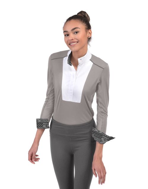BARN BUSTER: Chestnut Bay Women's SkyCool Liberty Long Sleeve Show Shirt - XX Large - Ash