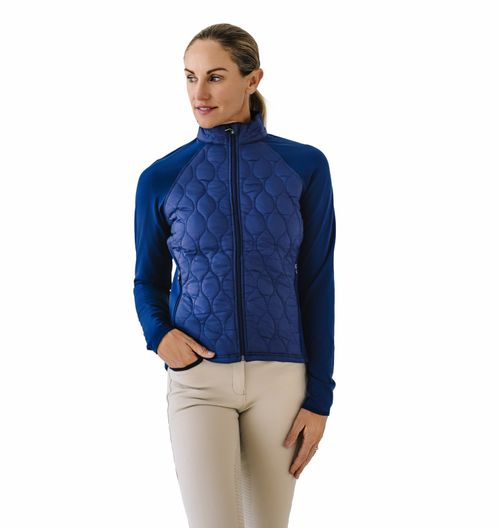 Ovation Women's Quilt Hybrid Puffer Jacket - Navy/Navy