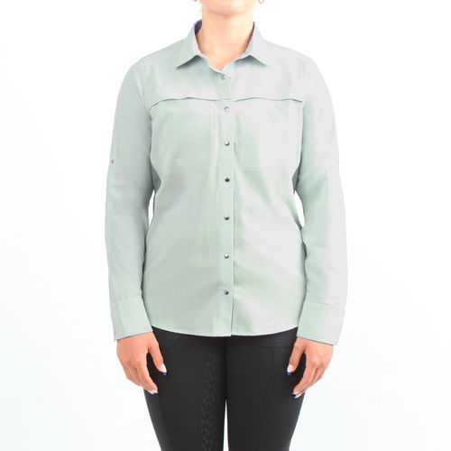 READY TO SHIP: Irideon Women's Long Sleeve Pacific Trail Shirt - 1X - Mineral