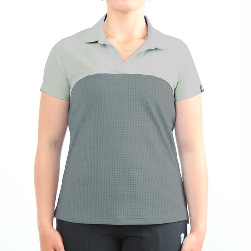 READY TO SHIP: Irideon Women's IceMesh Polo Shirt - Medium - Moss/Mineral