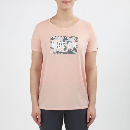 READY TO SHIP: Irideon Women's RIDE ON Camo Swing Tee - X Large - Radiant Peach