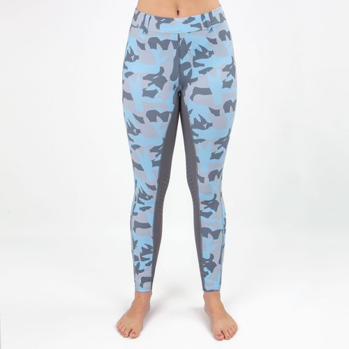 READY TO SHIP: Irideon Women's Horsehead Camo Knee Patch Tights - X Large - Energy Blue