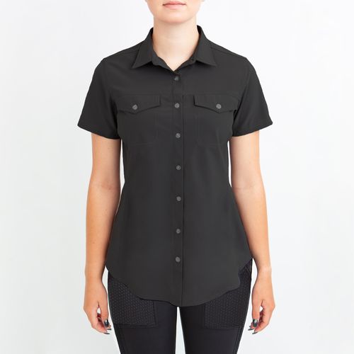 READY TO SHIP: Irideon Women's Aspen Short Sleeve Trail Shirt - Medium - Black