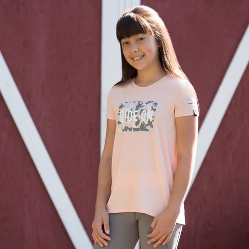 READY TO SHIP: Irideon Kids' RIDE ON Camo Swing Tee - Large - Radiant Peach