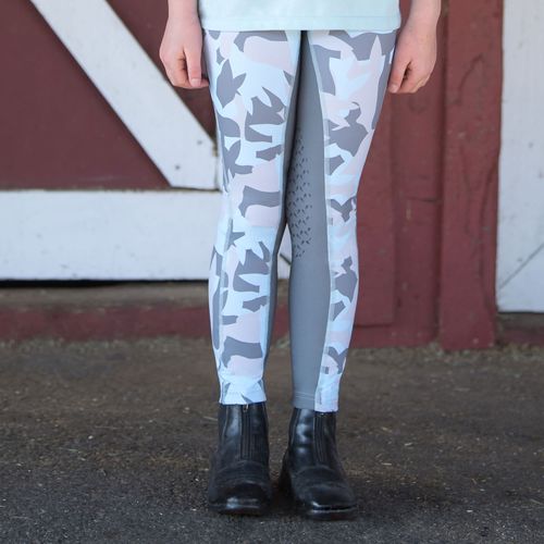 READY TO SHIP: Irideon Kids' Horsehead Camo Tights - Small - Energy Blue