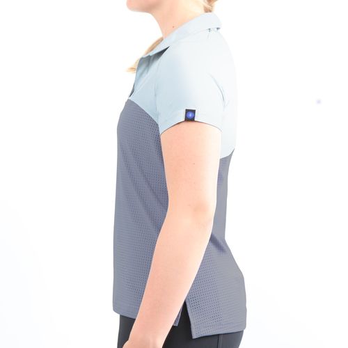 READY TO SHIP: Irideon Women's IceMesh Polo Shirt - X Small - Blueberry/Blue Snow