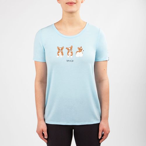 READY TO SHIP: Irideon Women's Puppy Club Swing Tee - X Small - Energy Blue