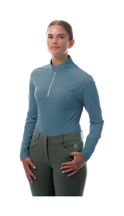 Equinavia Women's Alexandra Ribbed Training Shirt - Bluestone Blue