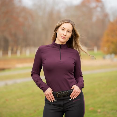 Equinavia Women's Alexandra Ribbed Training Shirt - Plum Wine
