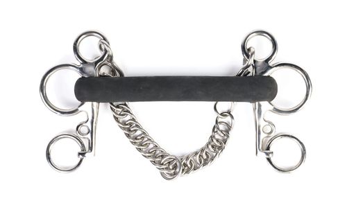 BARN BUSTER: Shires Tom Thumb Rubber Mouth Pelham Bit - 5.5in