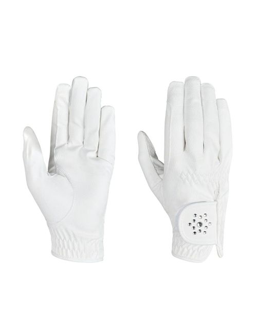 OVERSTOCK: Dublin Everyday Bling Riding Gloves - 8 - White