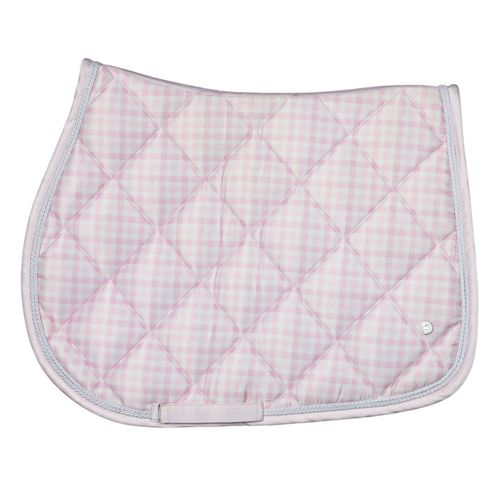 Dapplebay Gingham Jump Saddle Pad - Pink/White