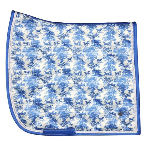 Dapplebay Equestrian Toile Dressage Saddle Pad - Blue/White