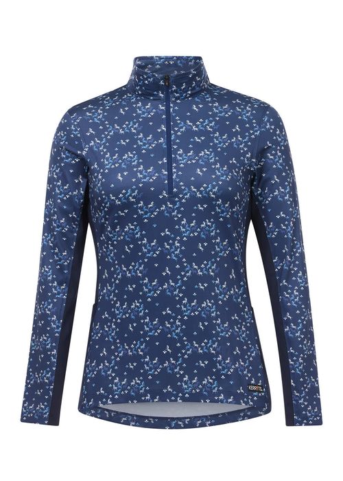 Kerrits Women's In The Zone Coolcore Long Sleeve Shirt - Lapis Happy Herds