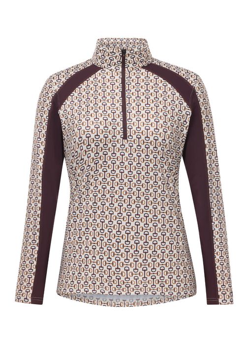 Kerrits Women's First Level Quarter Zip Fleece Tech Top - Vanilla Bit of Color