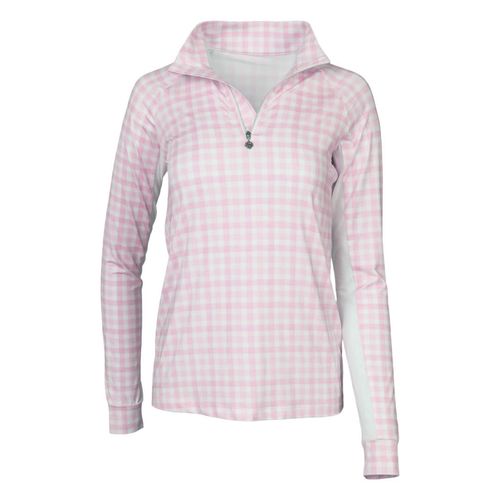 Dapplebay Kids' 1/4 Zip Long Sleeve Shirt - Pink Gingham