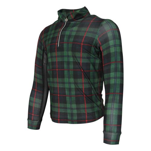 Dapplebay Kids' 1/4 Zip Long Sleeve Shirt - Green Holiday Plaid