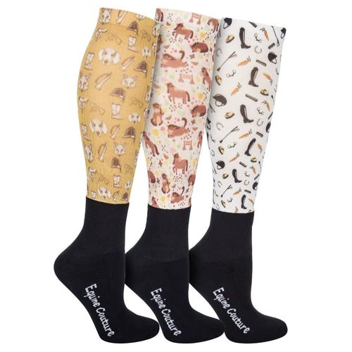 Equine Couture Women's OTC Socks 3 Pack - Equestrian
