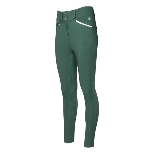 Dapplebay Women's Compression Full Seat Breeches - Evergreen/Green Equestrian Toile