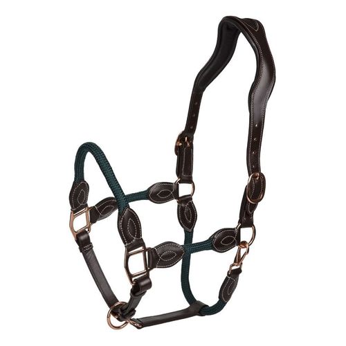 Henri de Rivel Leather Rope Halter - Havana/Hunter