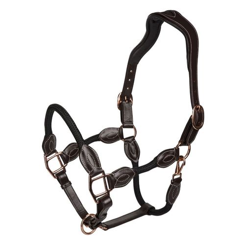 Henri de Rivel Leather Rope Halter - Havana/Black