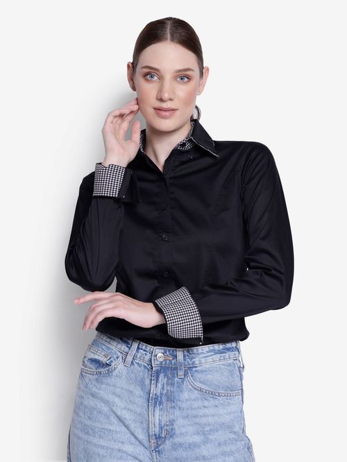 TuffRider Women's Adey Double Collar Shirt - Black