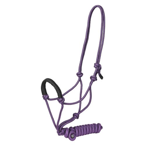 TuffRider Rugged Rope Halter Braided Noseband w/Lead - Violet