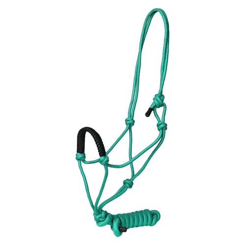 TuffRider Rugged Rope Halter Braided Noseband w/Lead - Green