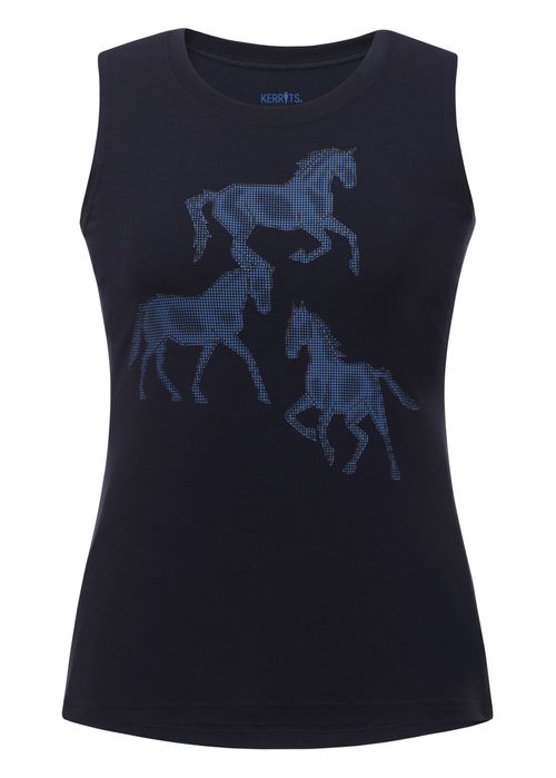 BARN BUSTER: Kerrits Women's Trinity Horse Tank - Medium - Galaxy Blue
