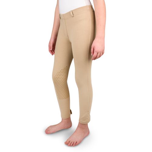 OVERSTOCK: Equistar Kids' Pull On Knee Patch Breeches - 6 - Show Tan