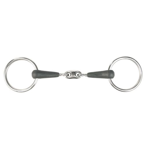 SALE RACK: Horze Oval Link Loose Ring Snaffle Bit - 105mm - Black